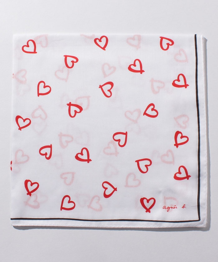 Kd40 Mouchoir ハートハンカチ Agnes B Femme レディース アニエスベー公式通販サイト