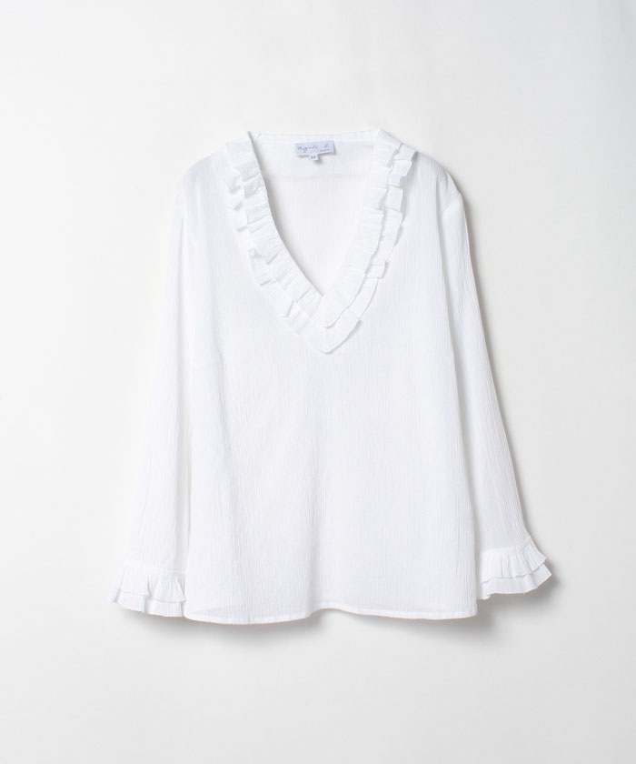 Un11 Chemise ノーカラーブラウス Agnes B Femme レディース アニエスベー公式通販サイト