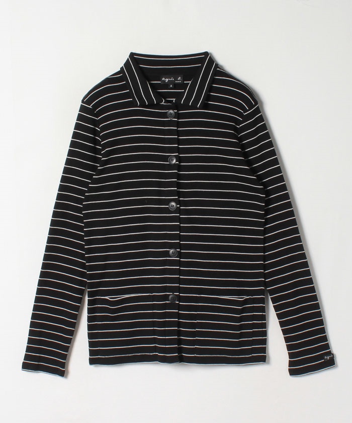 Jga6 Cardigan リブボーダーカーディガン Agnes B Femme レディース アニエスベー公式通販サイト