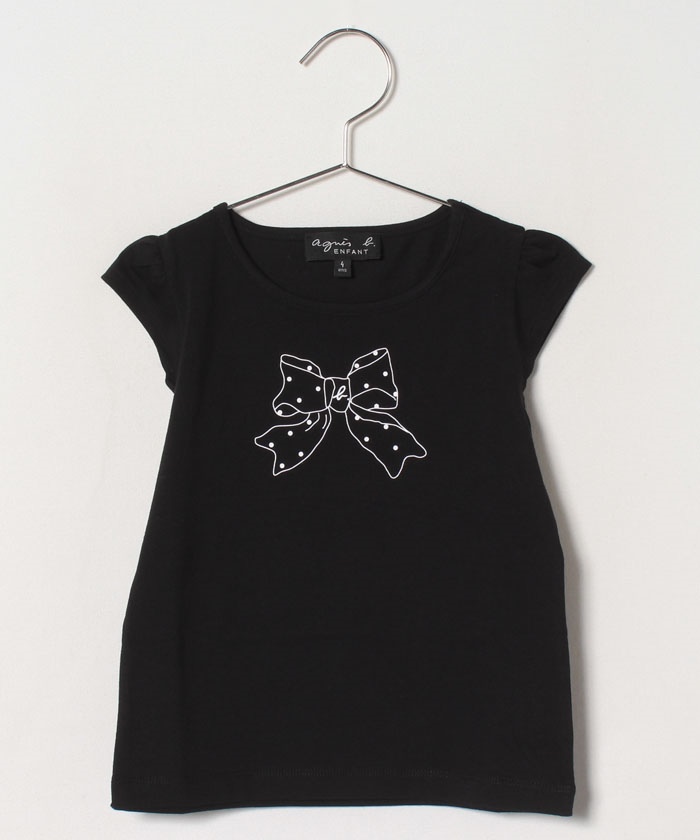 Outlet Sct3 E Ts キッズ リボンプリントtシャツ Agnes B Enfant キッズ アニエスベー公式通販サイト
