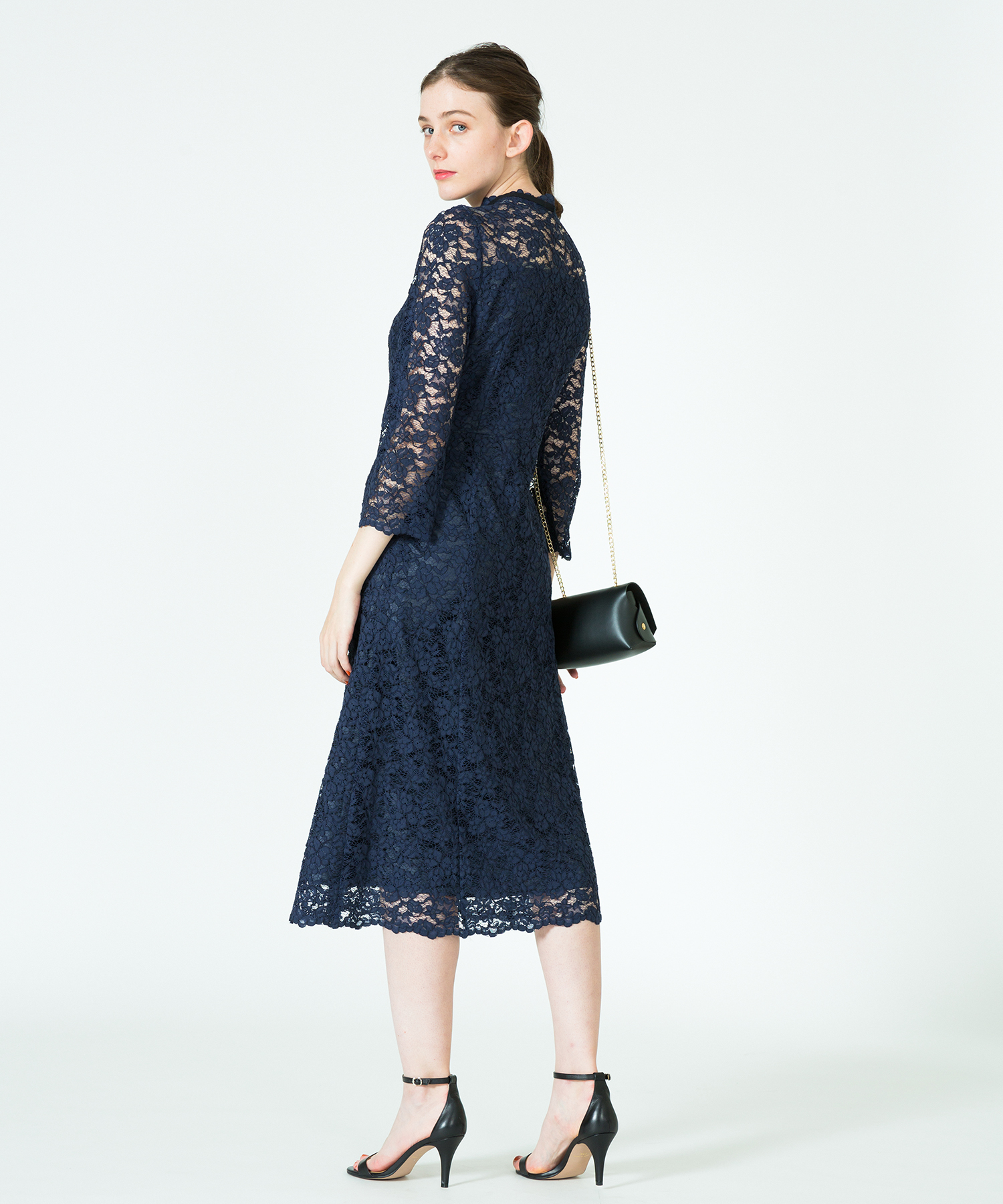 独特な 送料無料 アルアバイル Willoughbyレースコンビワンピースネイビー Loulou ひざ丈ワンピース Drlubricants Com