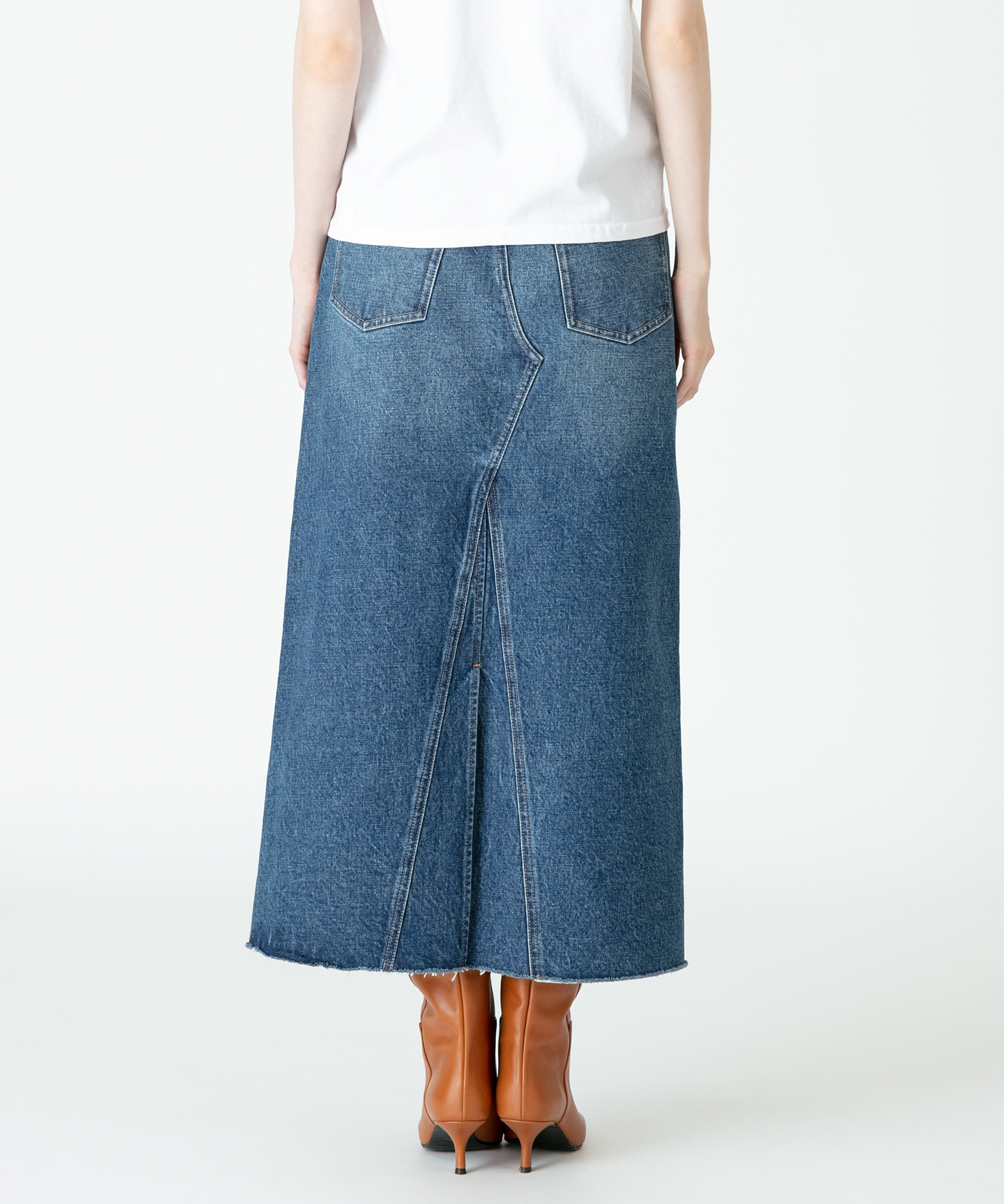 maxi denim pencil skirts