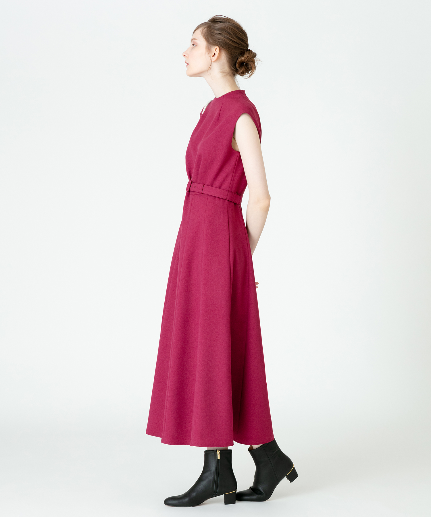 Loulou Willoughby ウールライクポリジョーゼットワンピース Allureville Official Online Shop アルアバイル公式通販サイト