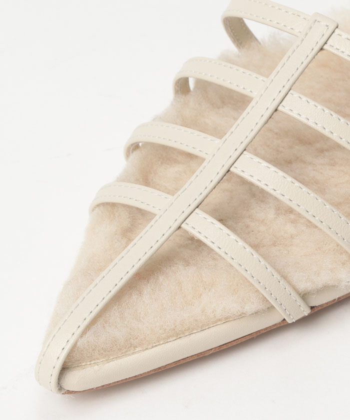 HEWN/ヒューン】Pointed strap mules / Ivory - www.eatwineblog.com