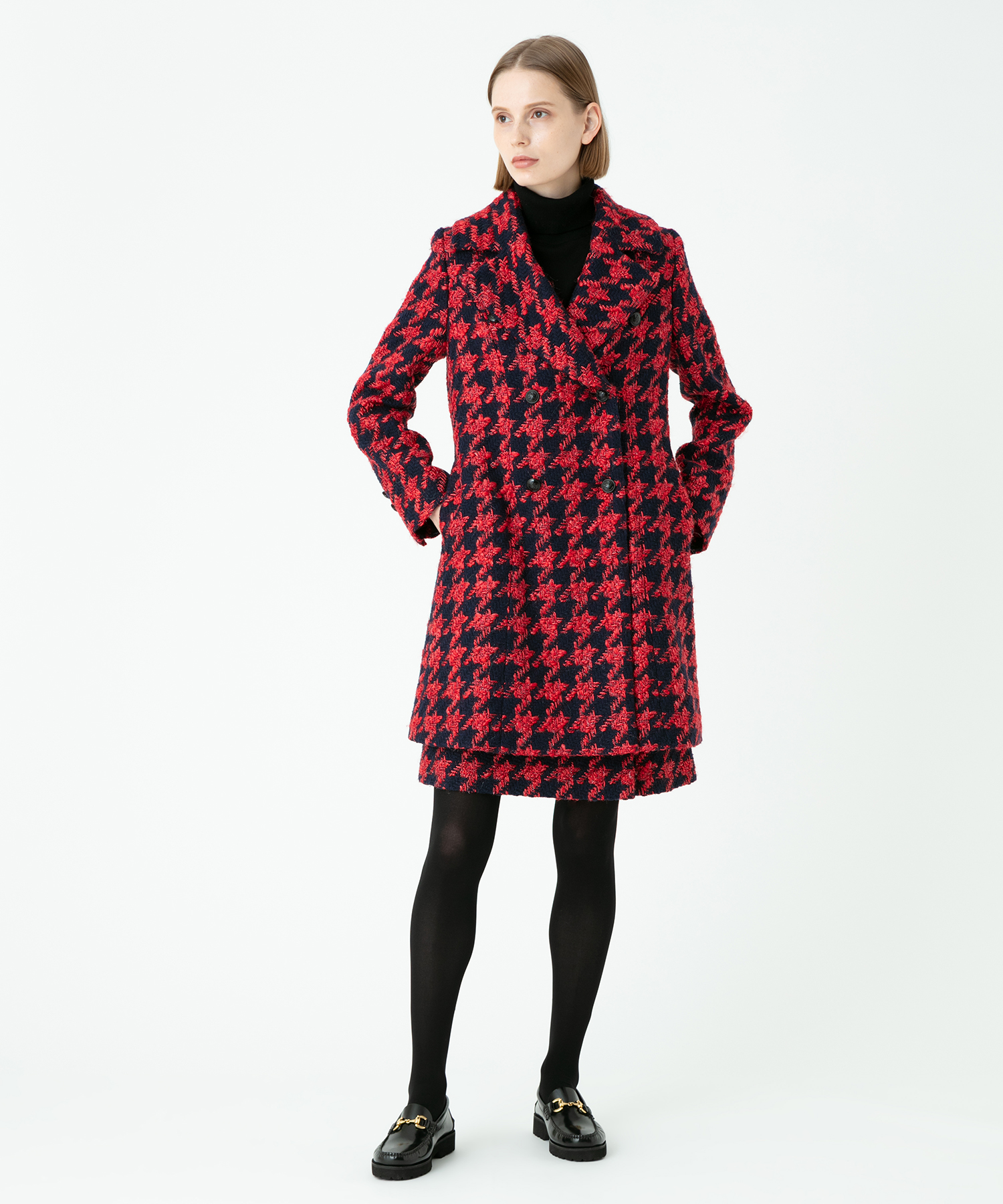 next red check coat