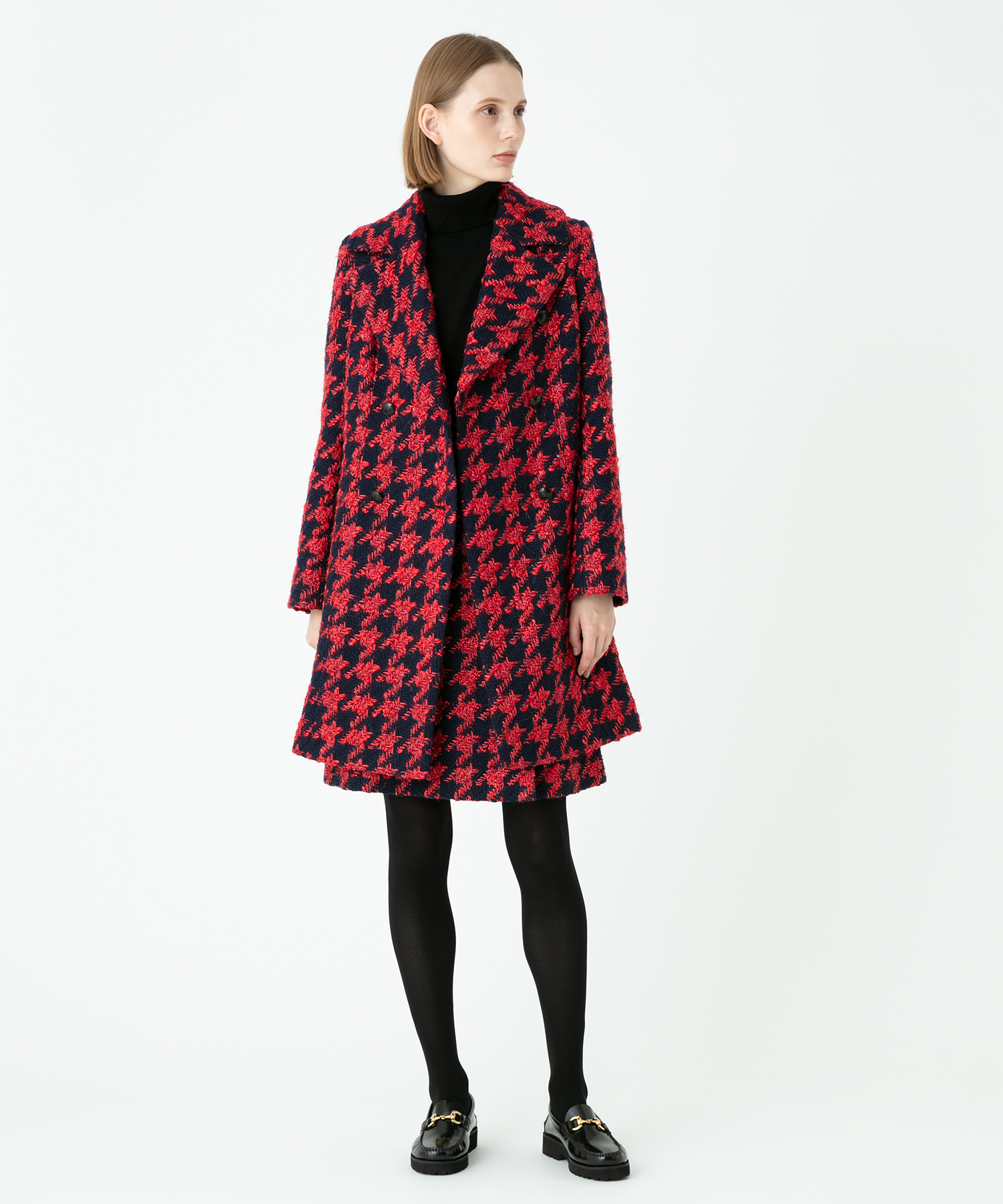 next red check coat