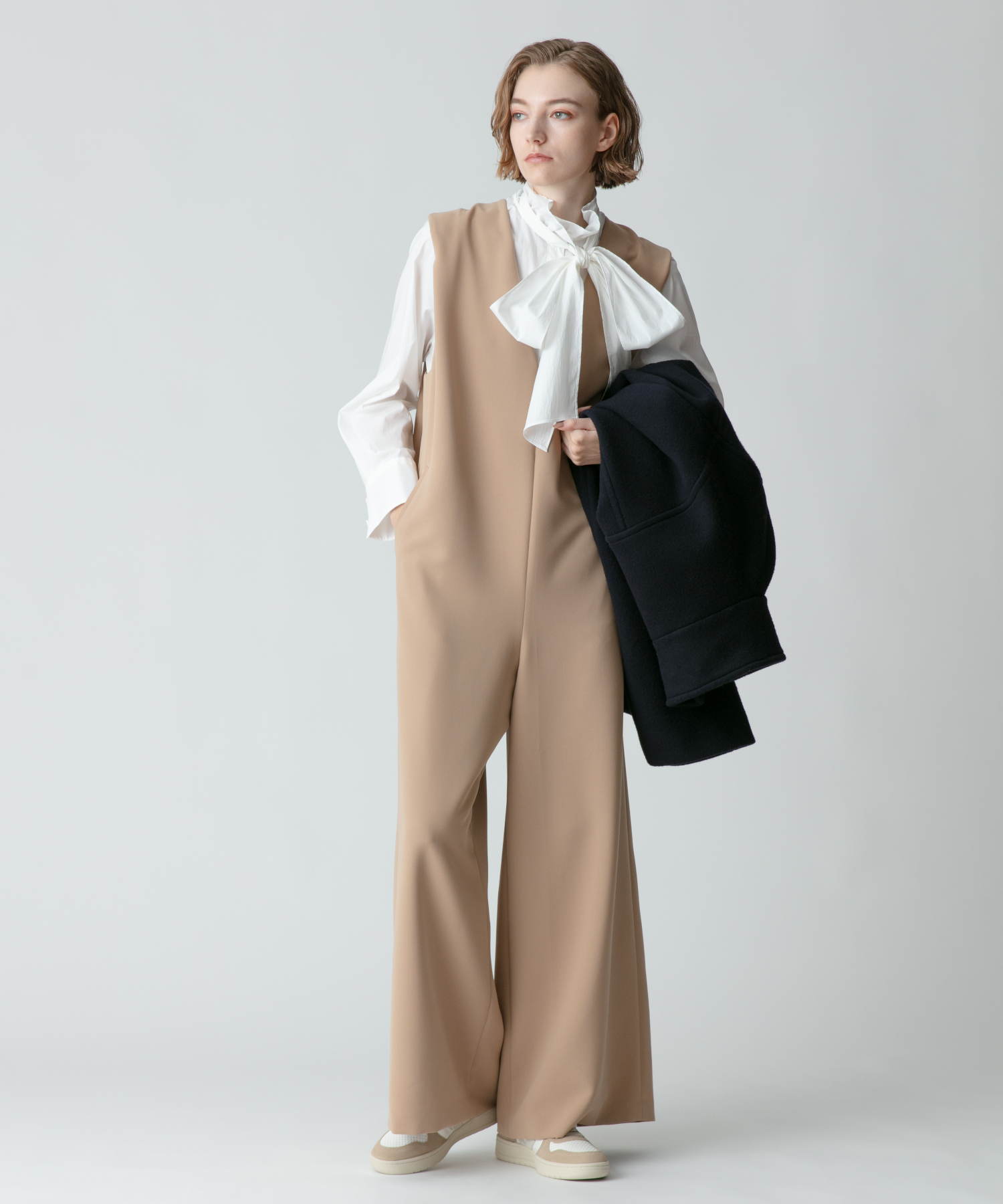 allureville×otonaMUSE】ダブルクロスVネックオールインワン 