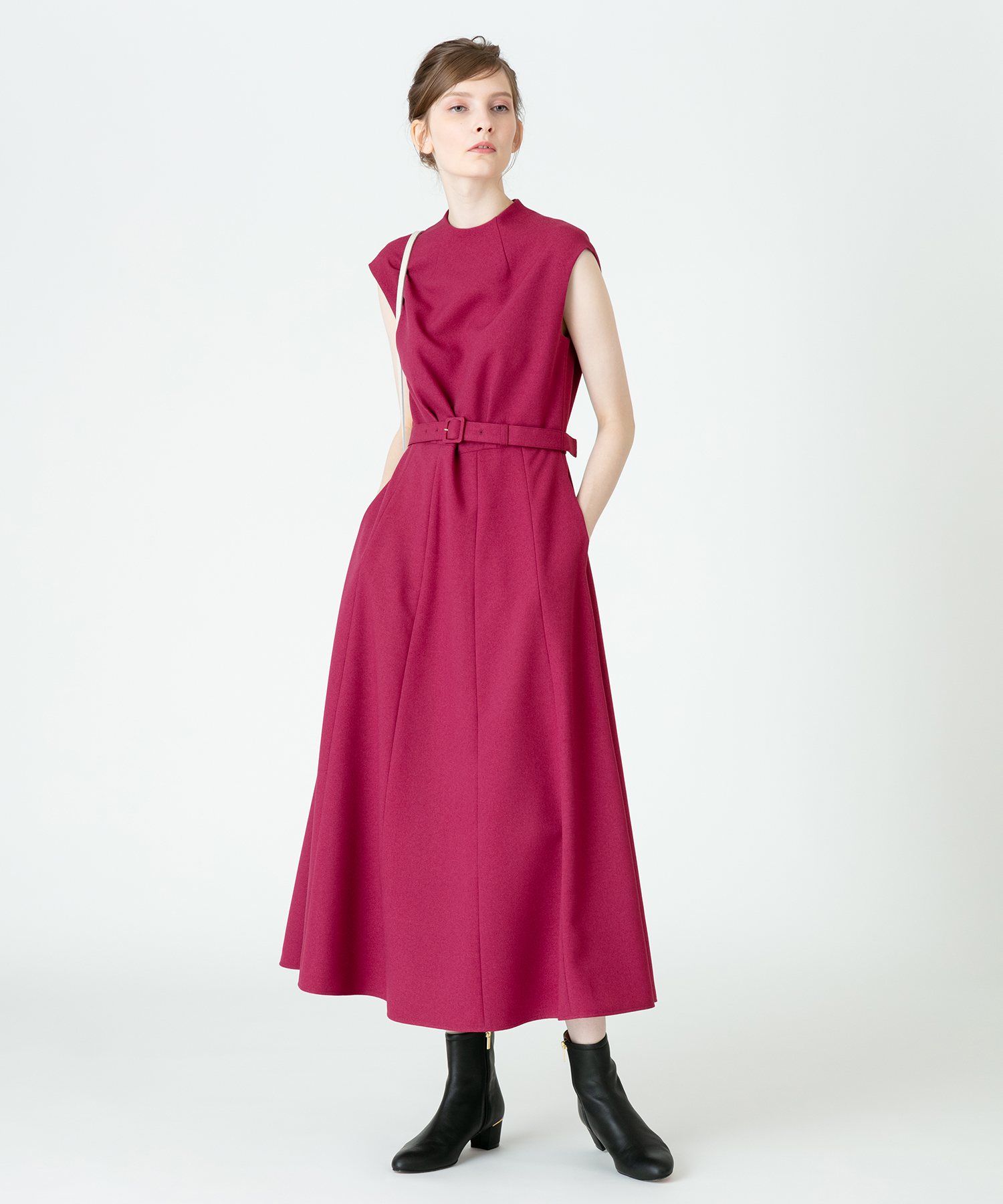 Loulou Willoughby ウールライクポリジョーゼットワンピース Allureville Official Online Shop アルアバイル公式通販サイト