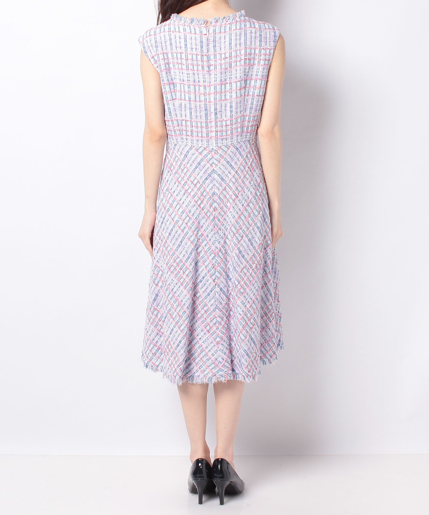 セットアップ対応 ピンクミックスツイードフレアワンピース Anayi Official Online Store アナイ 公式通販