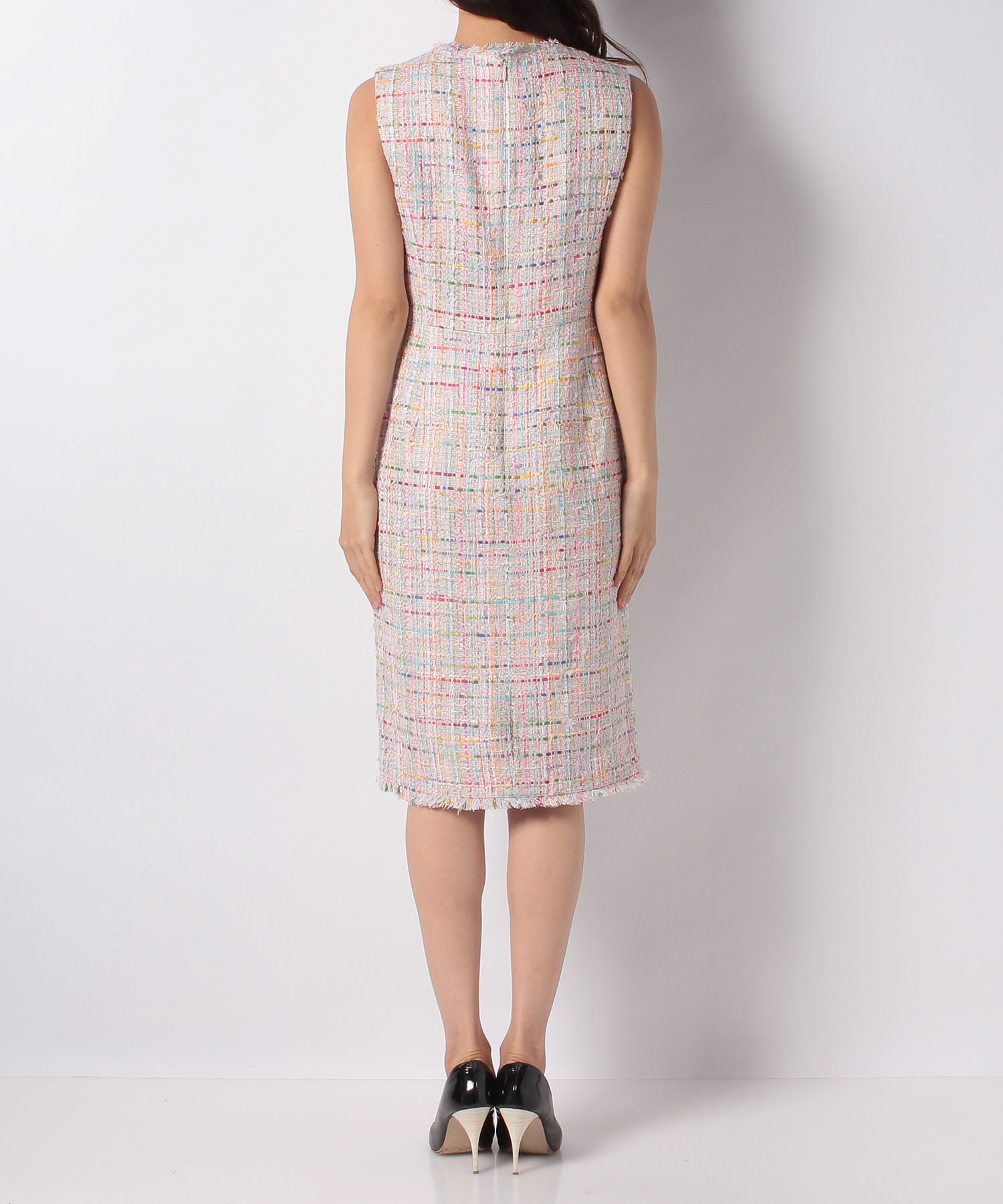 カラーグラデツイードキーネックワンピース Anayi Official Online Store アナイ 公式通販
