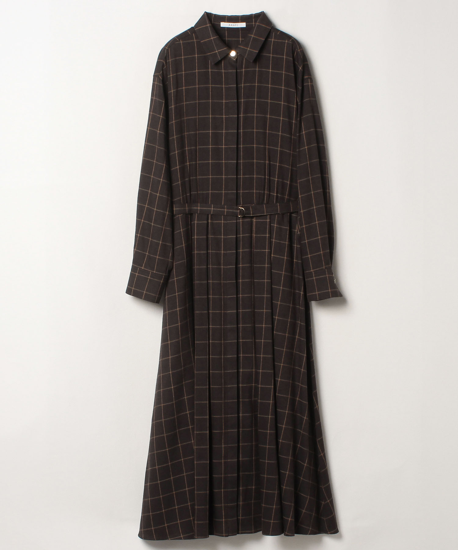 ブラウンチェックシャツワンピース Anayi Official Online Store アナイ 公式通販 ブラウンチェックシャツワンピース Anayi Official Online Store アナイ 公式通販