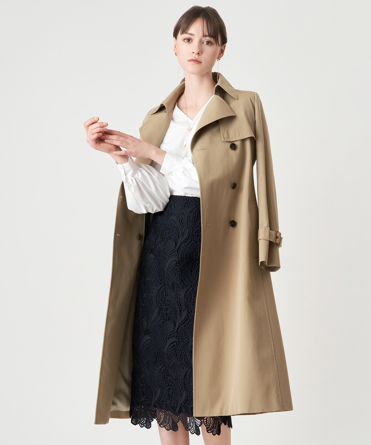 コットンクロストレンチコート ベルト付き Anayi Official Online Store アナイ 公式サイト
