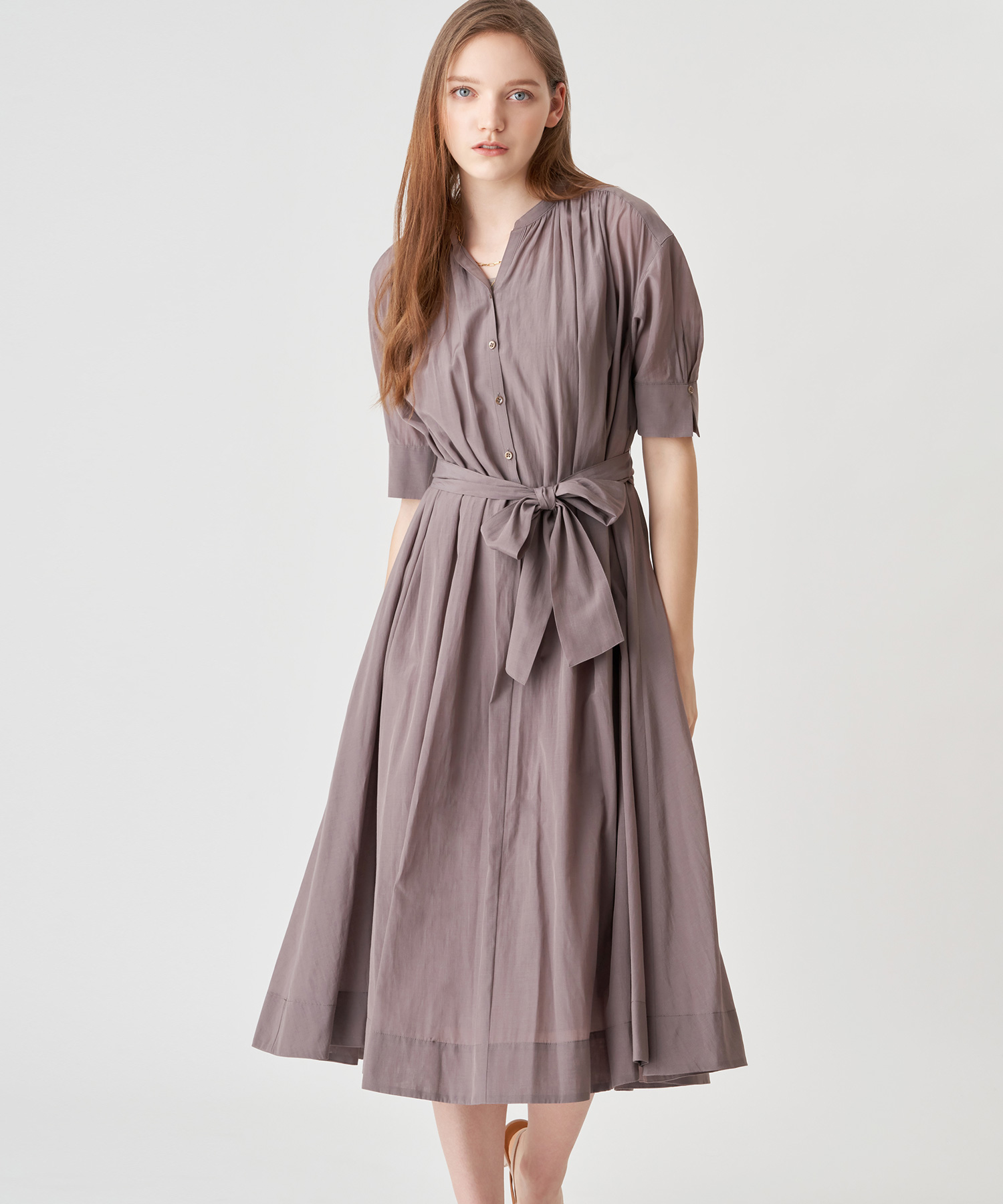 ライトローンスタンドカラー ワンピース Anayi Official Online Store アナイ 公式通販