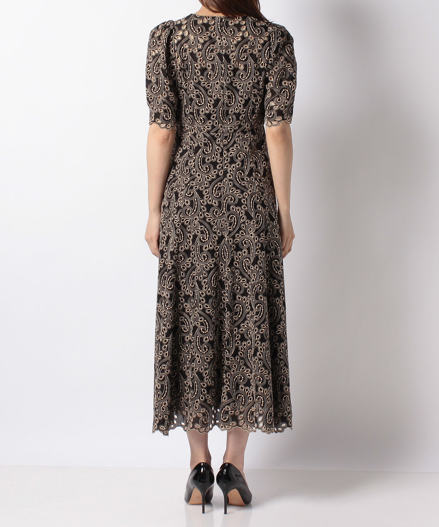 バイカラーペイズリーvネック ワンピース Anayi Official Online Store アナイ 公式通販