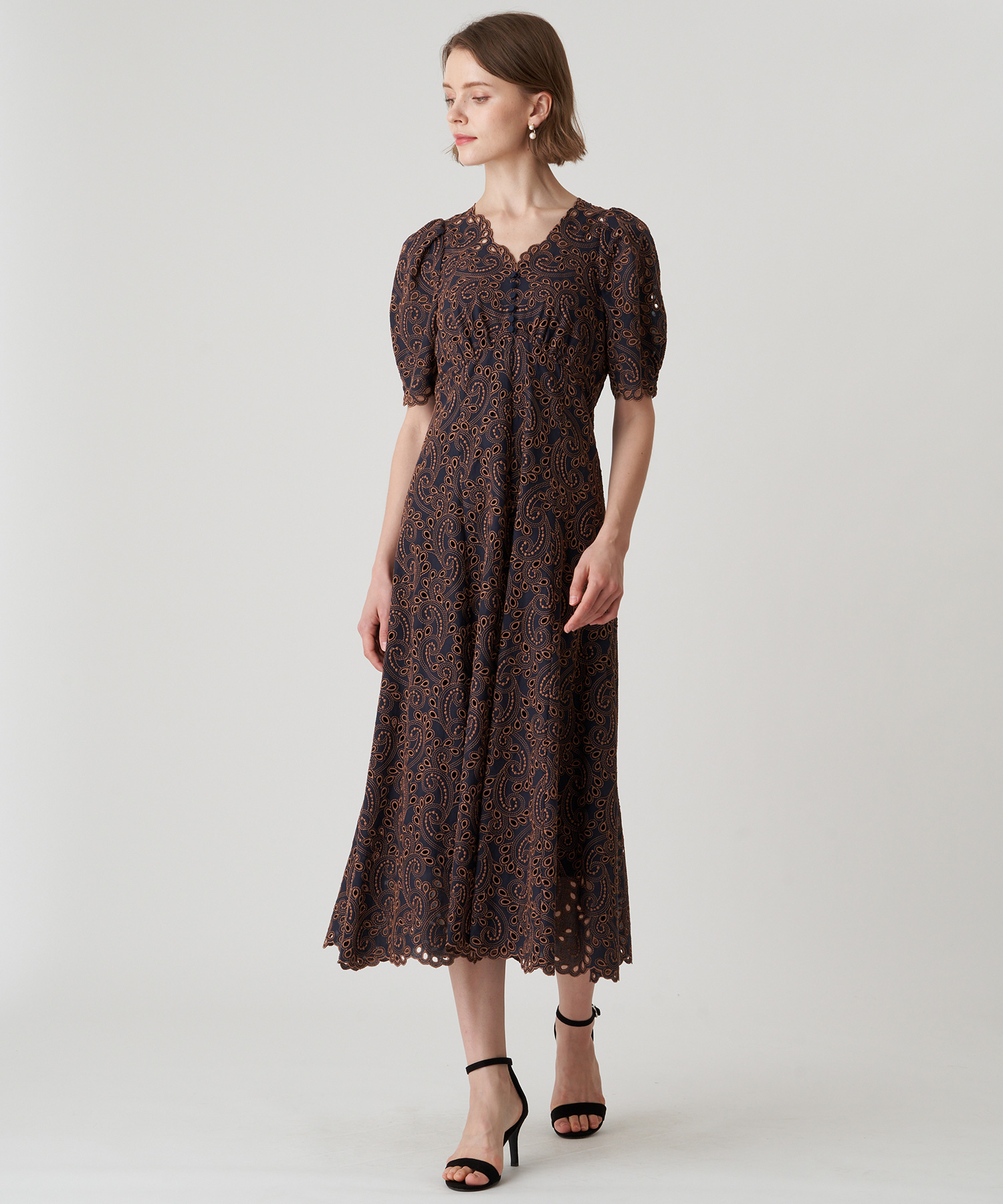 被り心地最高 A646 アナイ 美品 ペイズリー柄ワンピース 夏 ドルマンスリーブ 公式 Petrol Bg