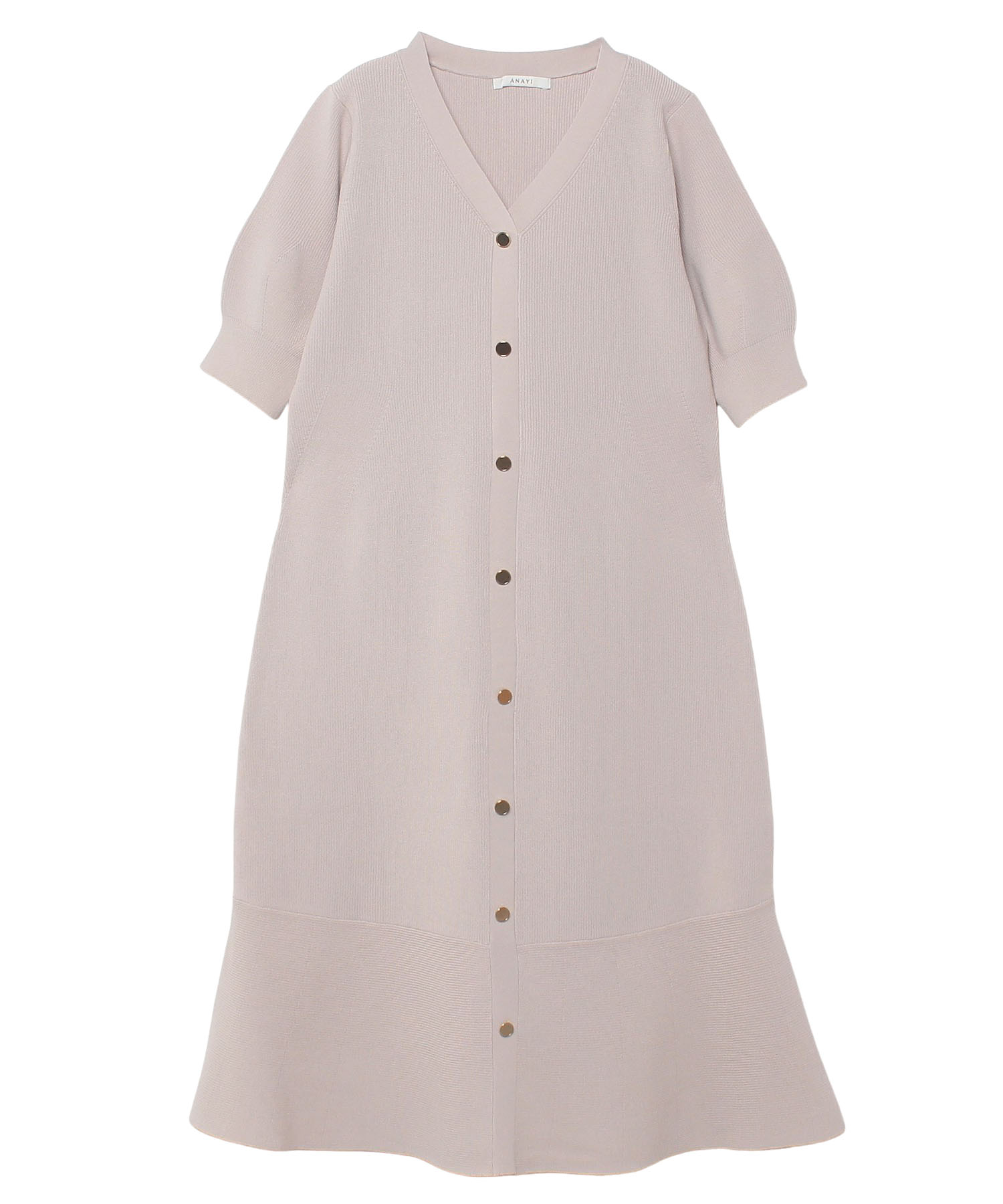 レーヨンナイロンカタアゼペプラムニットワンピース Anayi Official Online Store アナイ 公式通販