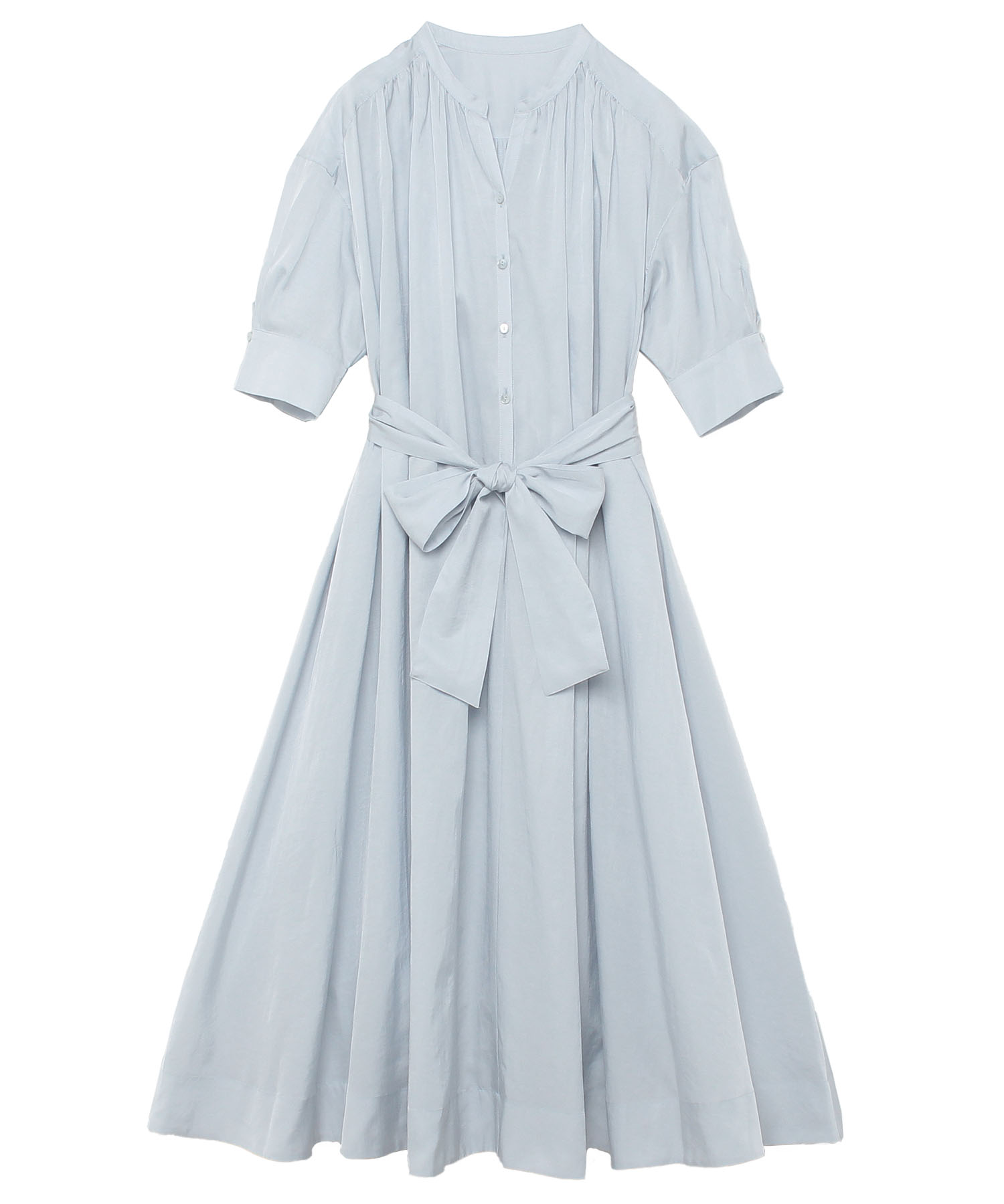ライトツイルスタンドカラーワンピース ベルト付 Anayi Official Online Store アナイ 公式通販