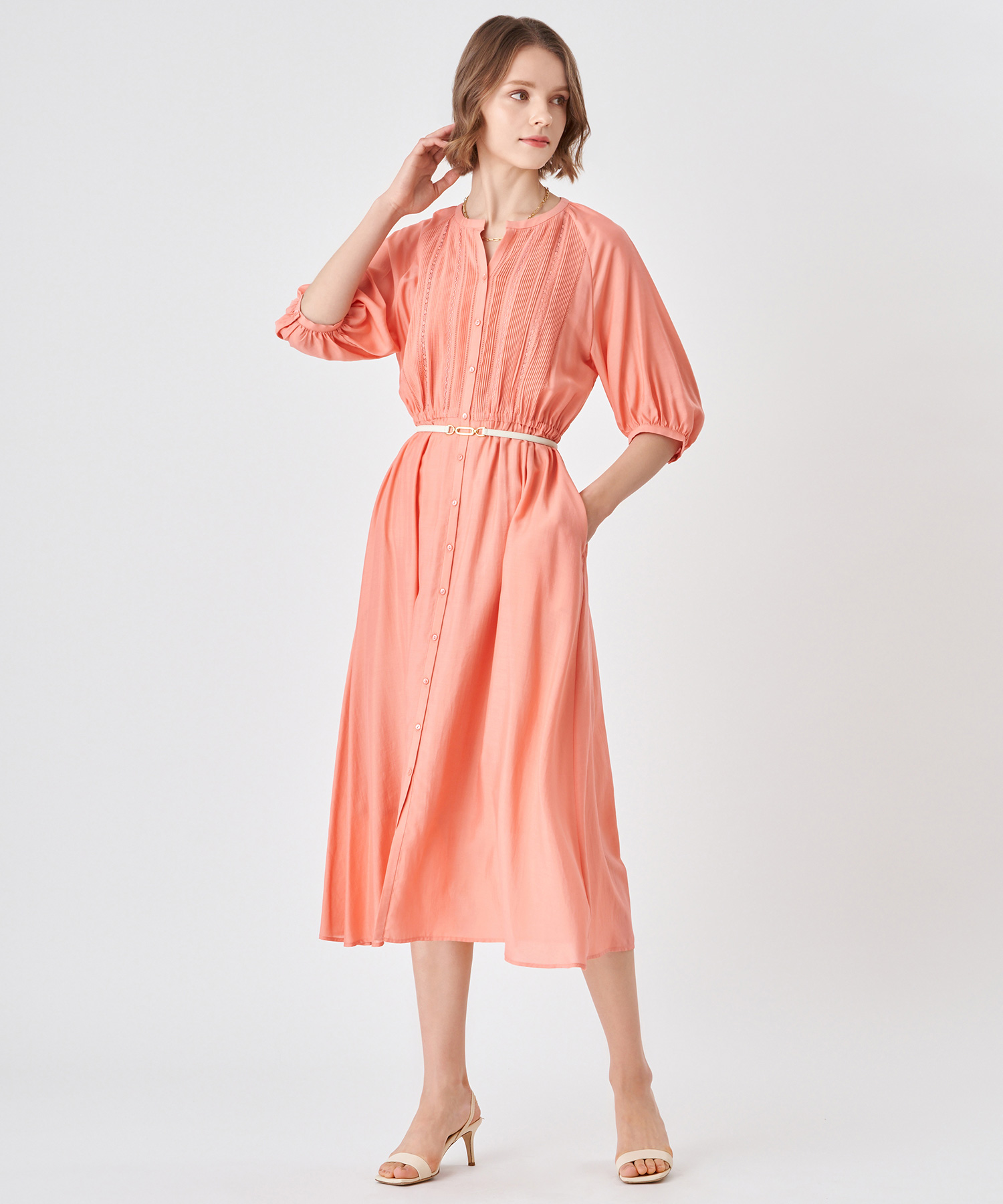 レーヨンローンピンタックレースワンピース Anayi Official Online Store アナイ 公式サイト