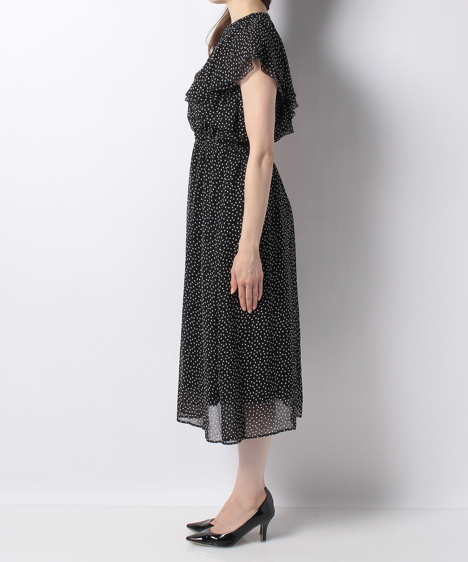 ミニドットシフォンラッフルワンピース Anayi Official Online Store アナイ 公式サイト
