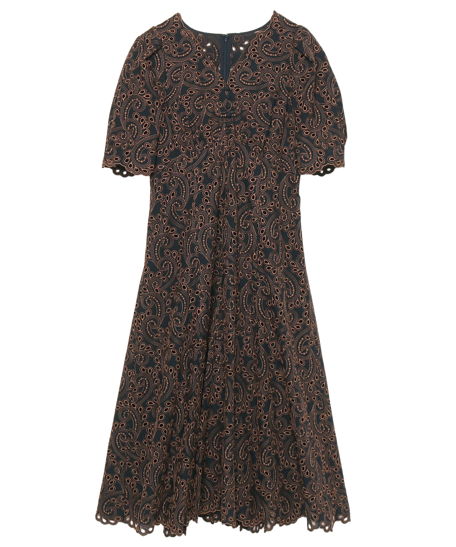 バイカラーペイズリーvネックワンピース Anayi Official Online Store アナイ 公式通販