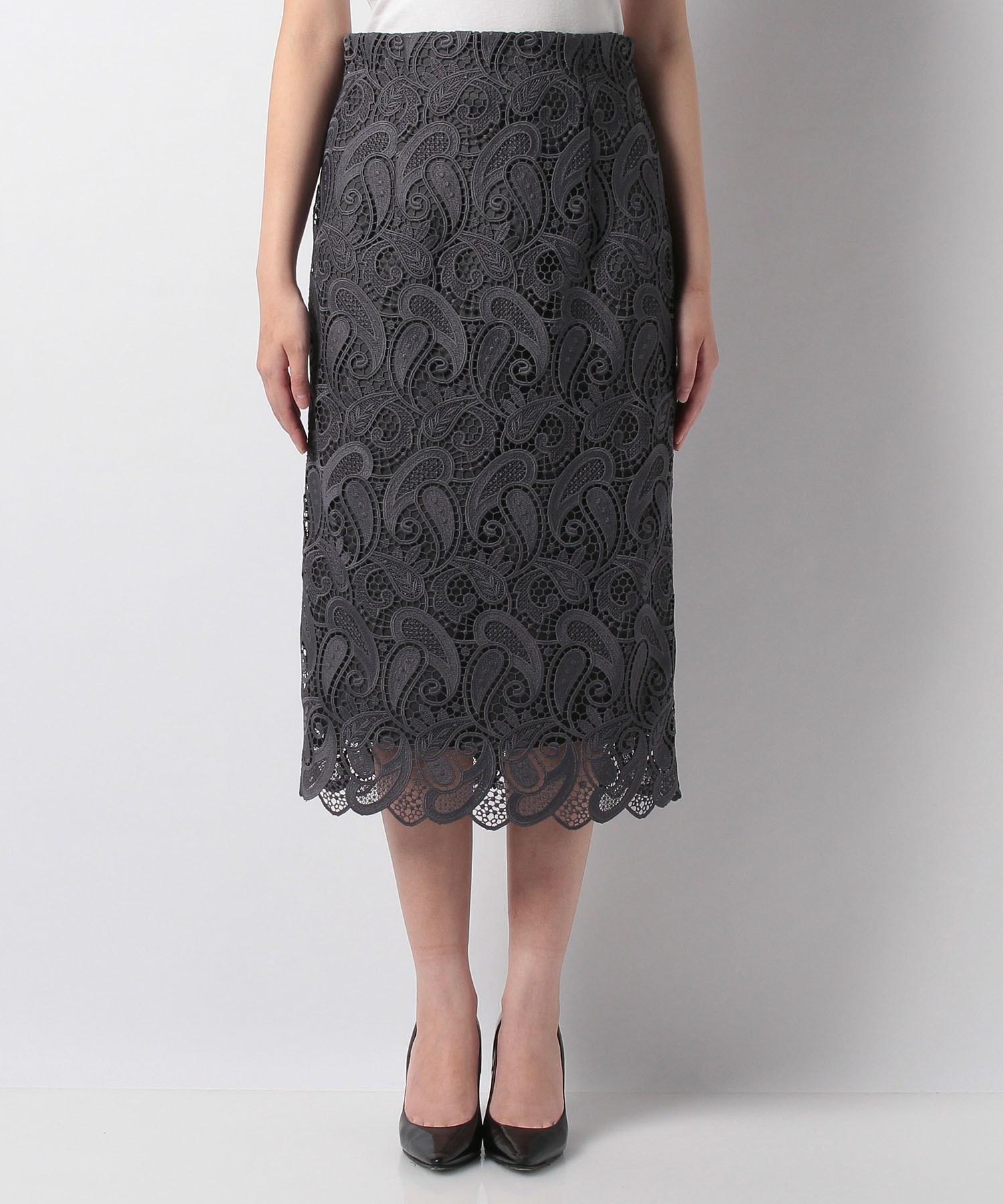 ペイズリーケミカルレースタイトスカート Anayi Official Online Store アナイ 公式サイト