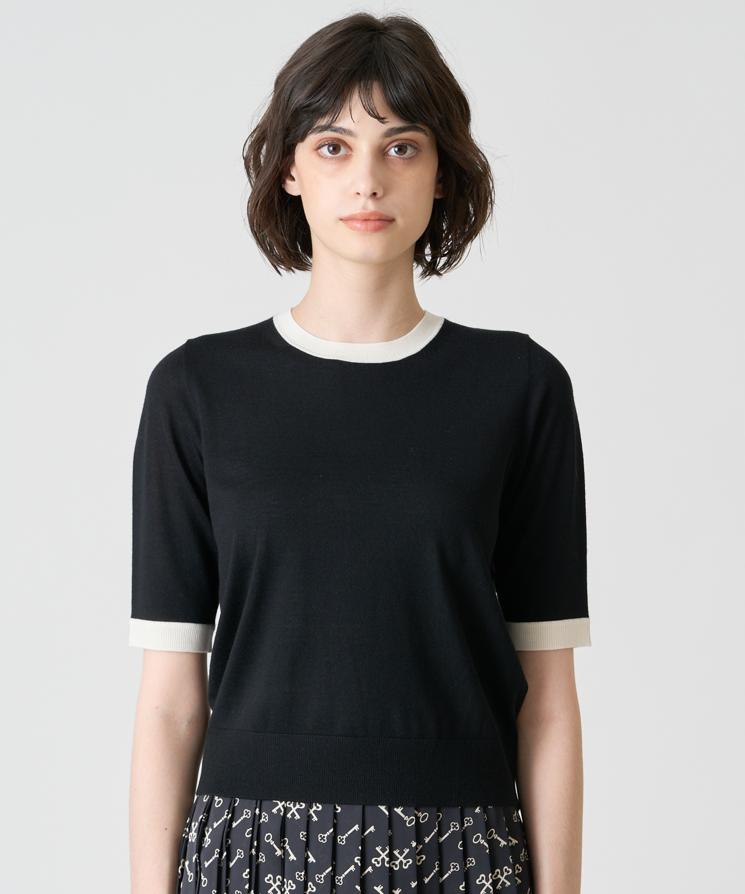 配色ウールクルーネック プルオーバー｜ANAYI OFFICIAL ONLINE STORE 