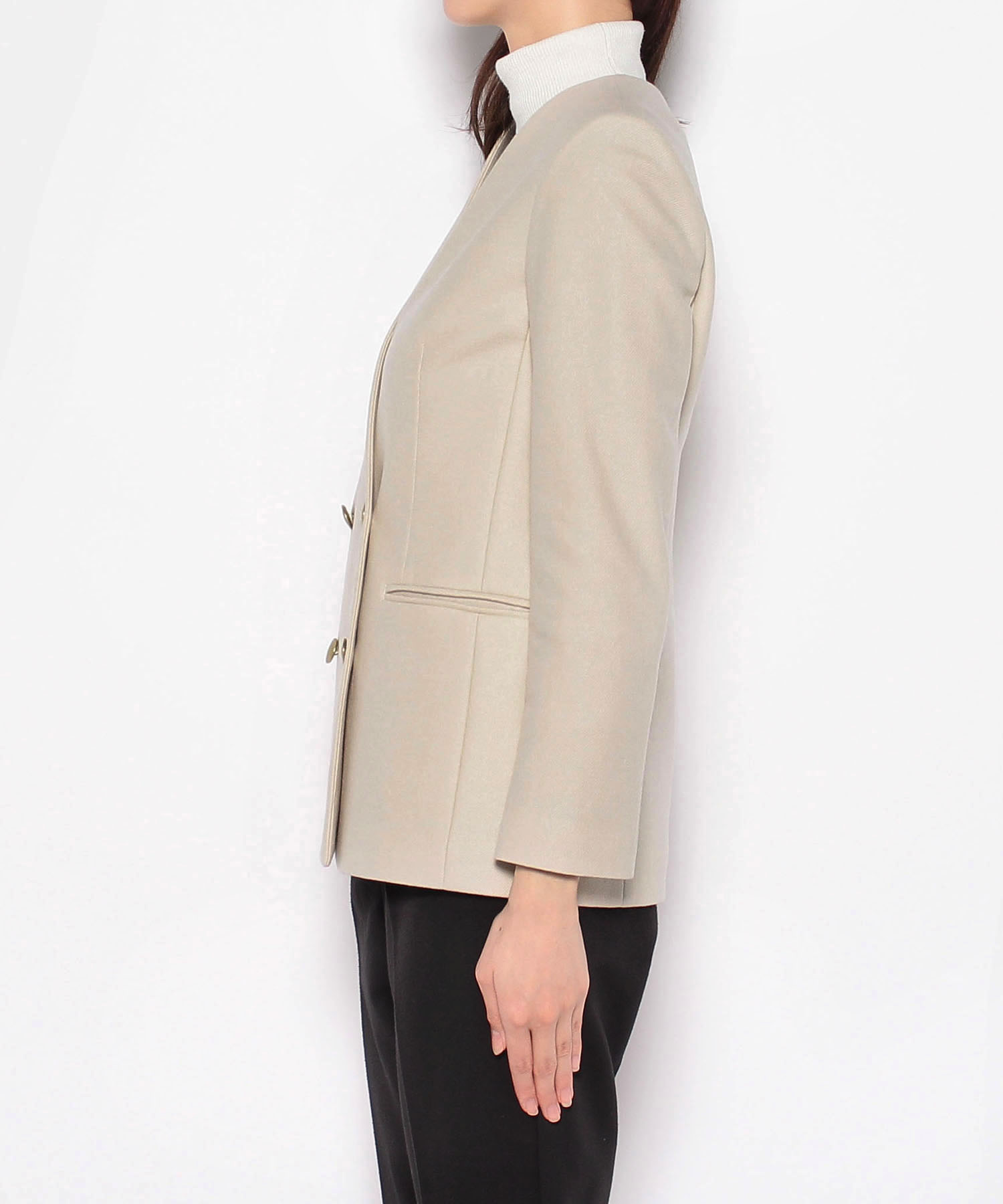 ツイルジャージVノーカラー ジャケット|ANAYI OFFICIAL ONLINE STORE
