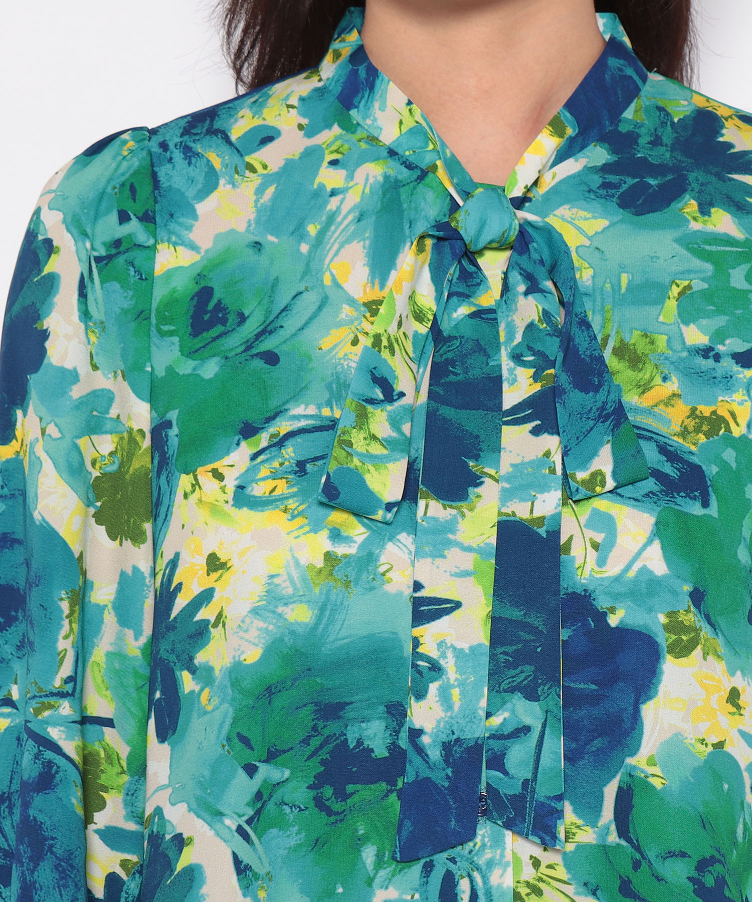 デジタルフラワープリントボウタイブラウス｜ANAYI OFFICIAL ONLINE