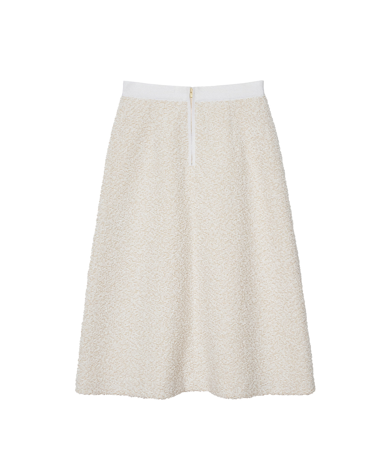 【セットアップ対応商品】ホワイトラメツイードフレア スカート