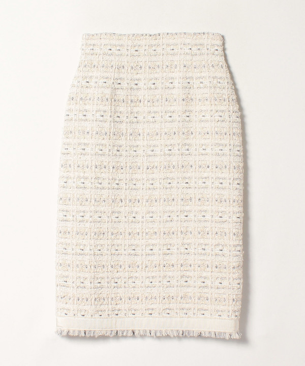 【セットアップ対応商品】ホワイトラメツイードタイトスカート