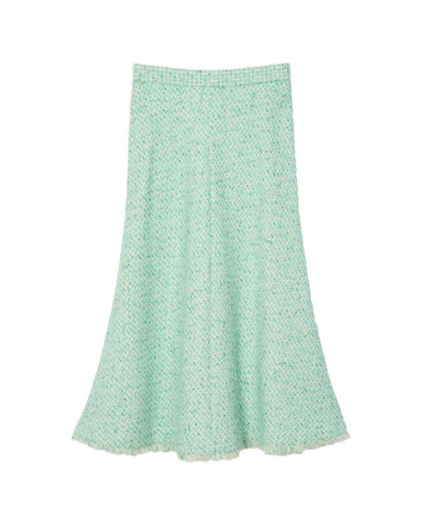 【セットアップ対応商品】グリーンプレイドツイード スカート