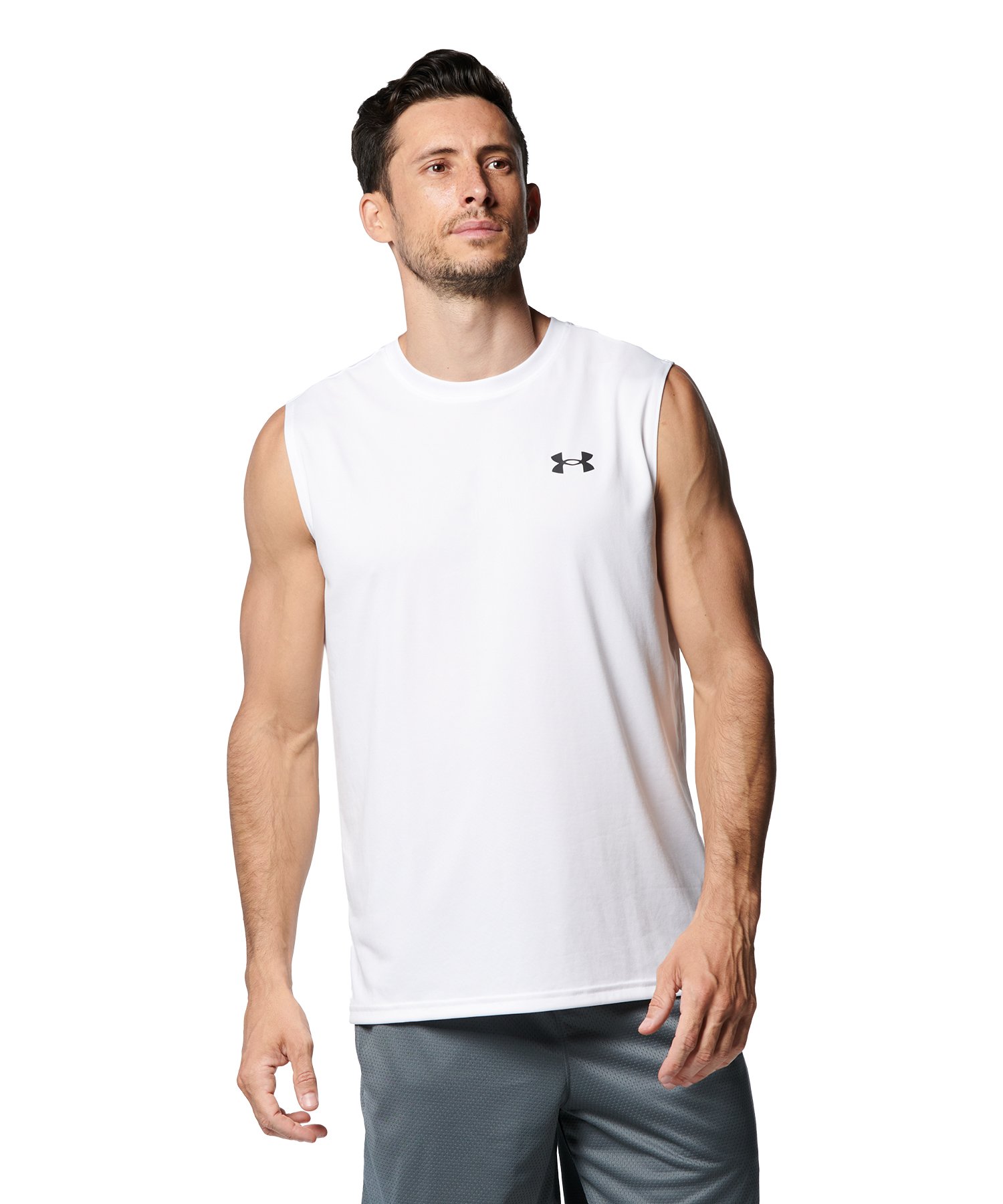 バスケットTシャツ ウェア アンダーアーマー UnderArmour UA Heat Gear S S Shirts Gray ランニング  トレーニング ストリート メンズウェア