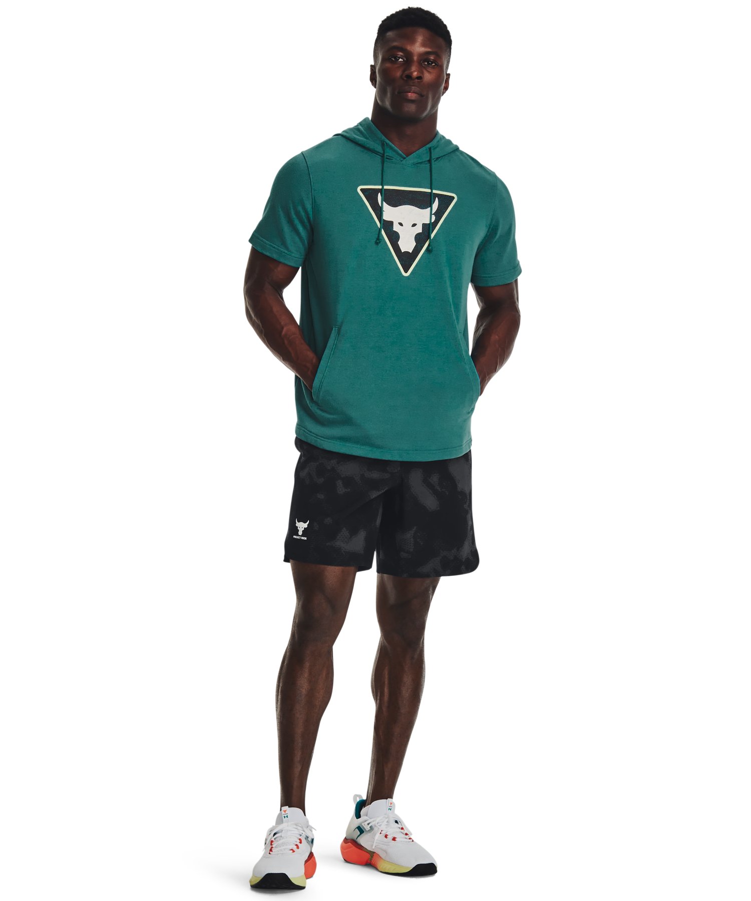 UAプロジェクトロック テリー ショートスリーブ フーディー(トレーニング/MEN)