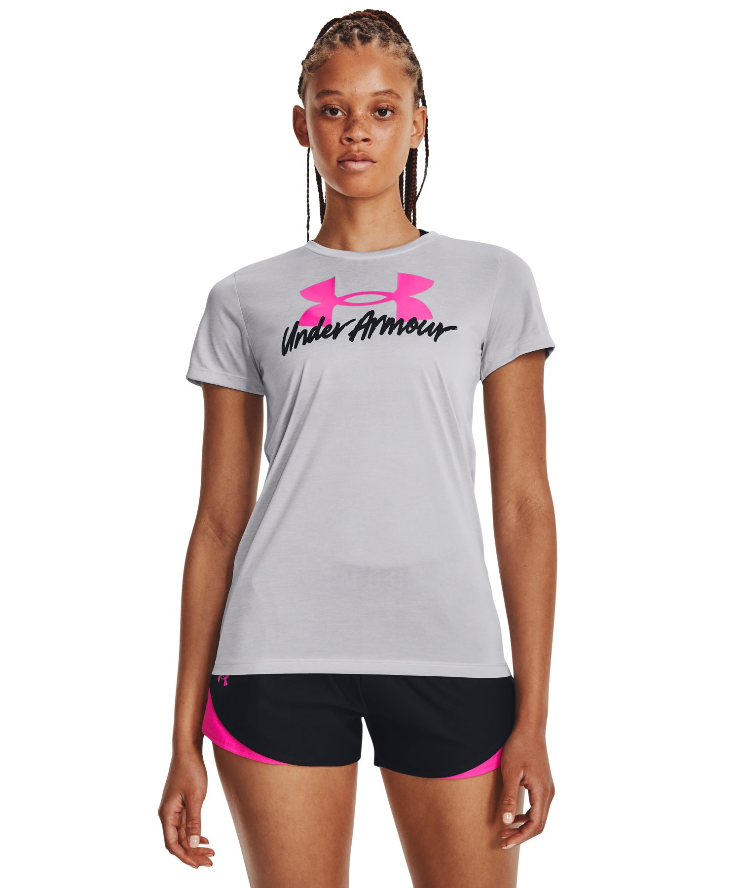 UAテック ツイスト グラフィック ショートスリーブTシャツ（トレーニング/WOMEN）