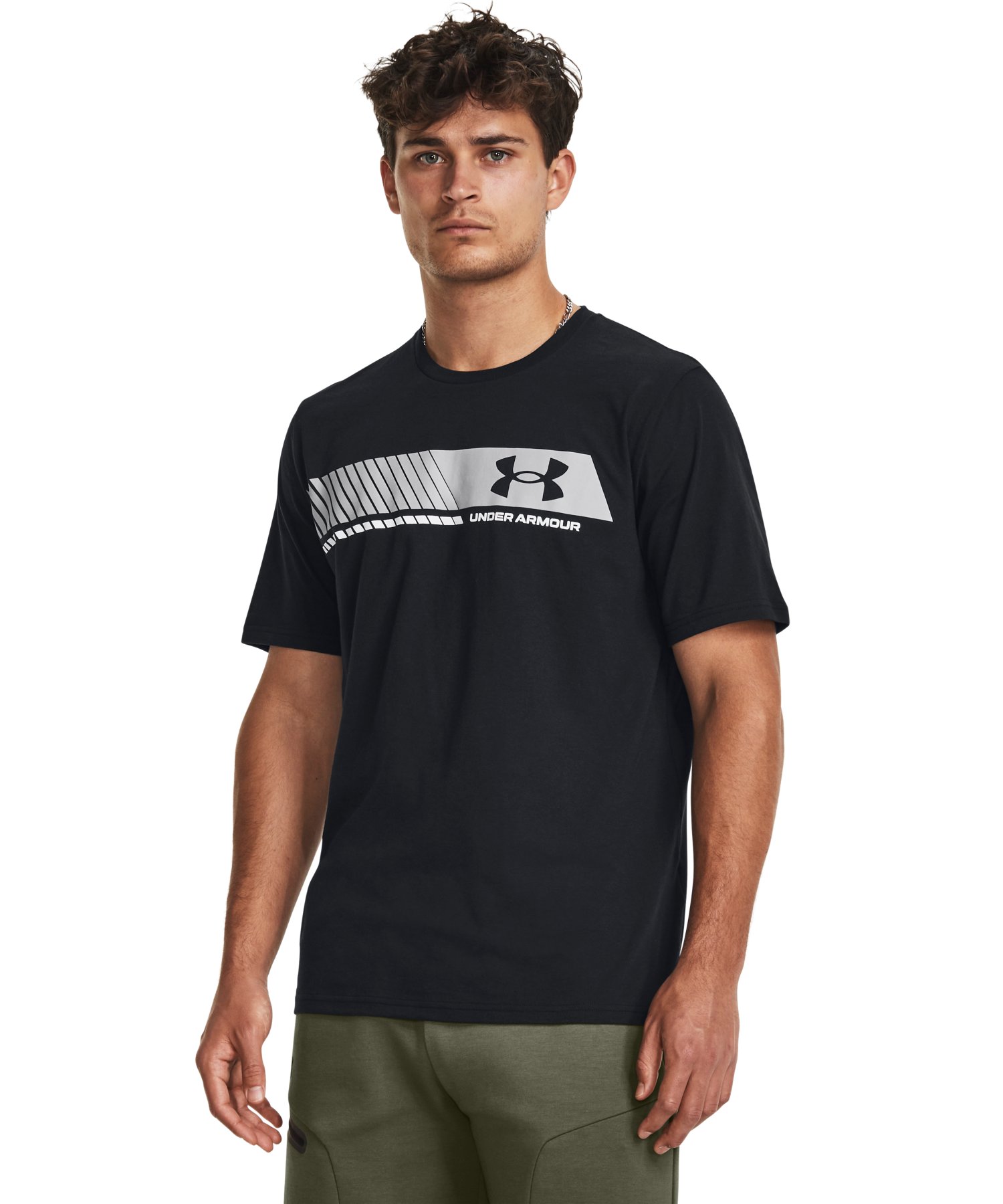 UAレフトチェスト ストライプ ショートスリーブTシャツ（トレーニング/MEN）