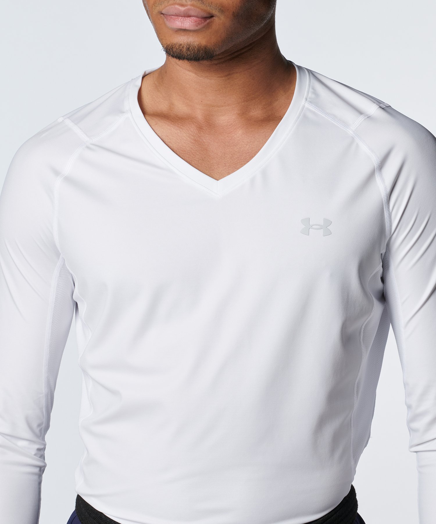 Under Armour ネイビー/ホワイト Vネック　練習用ウェア アンダーアーマー公式】 UAアイソチル フィッティド ロング