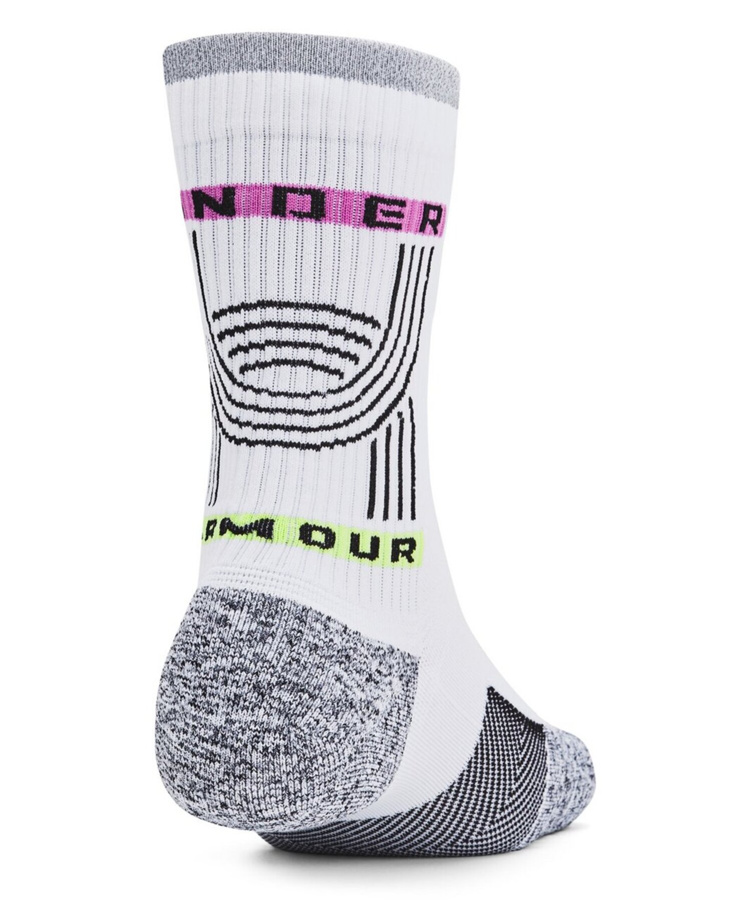 Under Armour ストライプソックス 白/青/黄 アンダーアーマー公式】 UAアーマードライ ラン クッション
