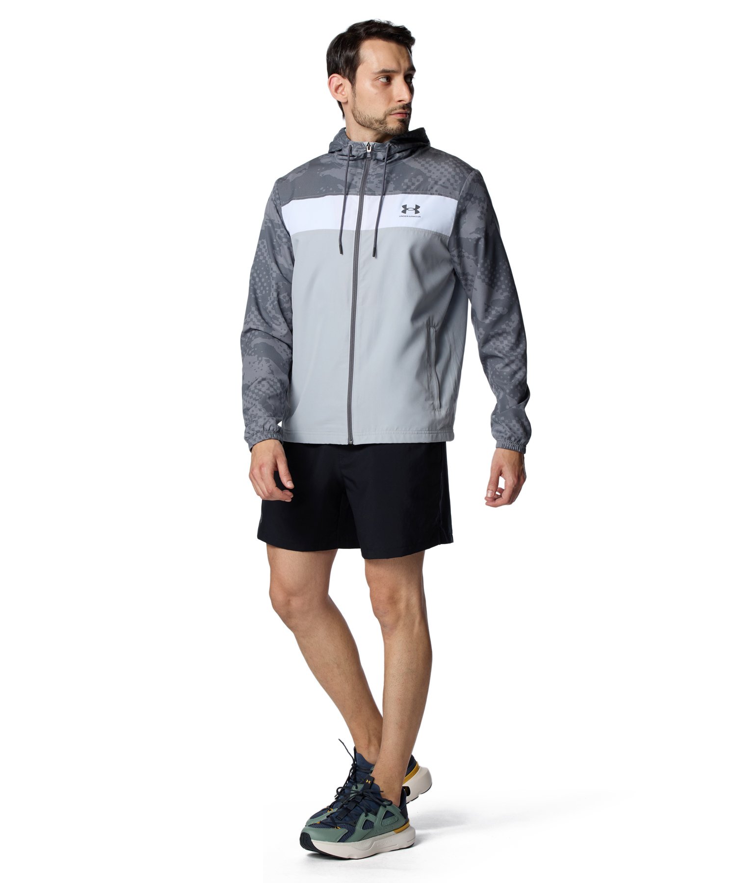 アンダーアーマー ウインドジャケット グレー UNDER ARMOUR アンダーアーマー ウインター ニット ジャケット