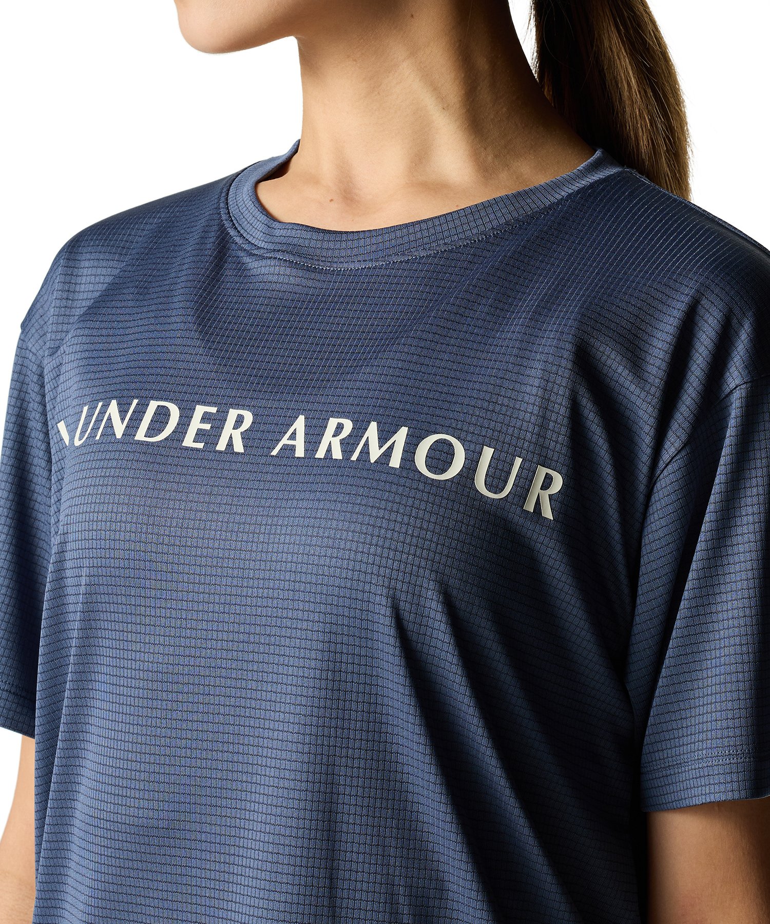 売れ筋商品|||アンダーアーマー Tシャツ レディース トップス RUN 96 GRAPHIC - Print T-shirt - blue grey アンダーアーマー公式】 UAテック ラン 96 ショートスリーブ T