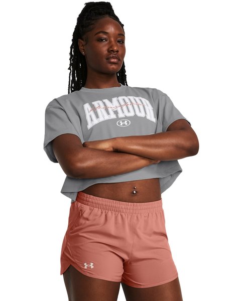 UAヘビーウエイト スクリプテッド ワードマーク クロップ ショートスリーブTシャツ(トレーニング/WOMEN)