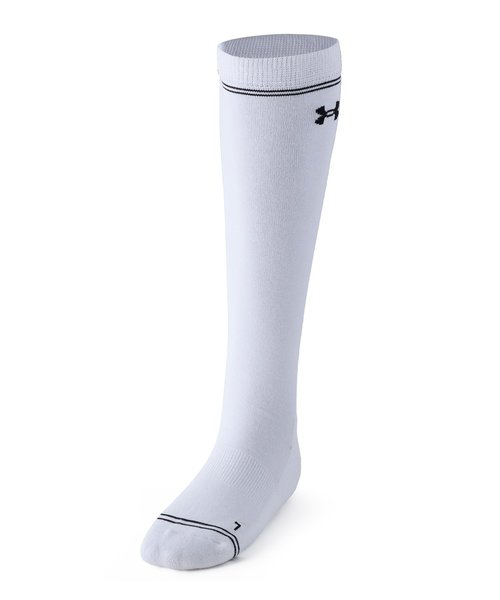 Under Armour ストライプソックス 白/青/黄 UAニーハイ ソックス（ゴルフ/レディース）（ソックス/靴下