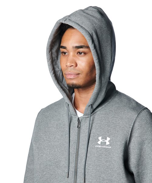 Under Armour フーディ グレーと赤 アンダーアーマー公式】 UAアイコンフリース フルジップ