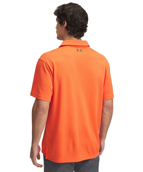 UNDER ARMOUR ゴルフシャツ L6 オレンジ葉柄 J.LINDEBERG（メンズ）ゴルフウェア 吸汗 速乾 ローウェル