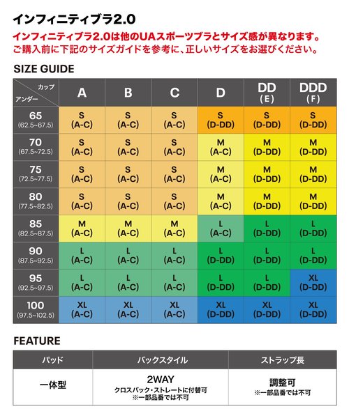 UAインフィニティブラ2.0 ジップ ハイサポート(トレーニング/WOMEN)