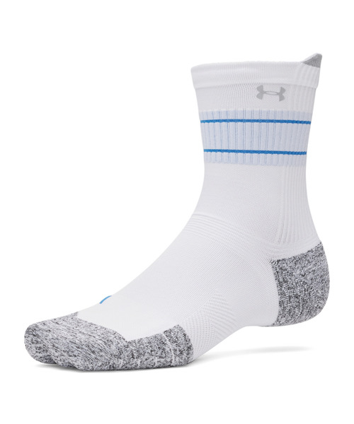 Under Armour ストライプソックス 白/青/黄 アンダーアーマー公式】 UAアーマードライ ラン クッション