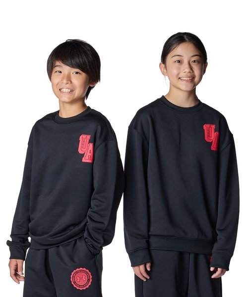 UAテック テリー オーバーサイズド カレッジ クレスト ロゴ クルー(トレーニング/BOYS)