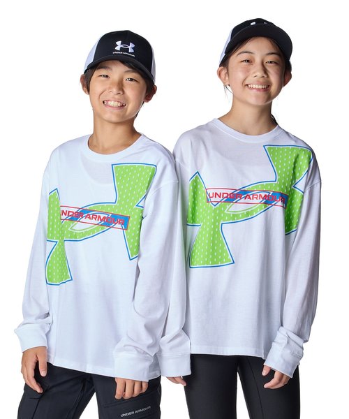 UAメガ ロゴ グラフィック ロングスリーブ Tシャツ(トレーニング/BOYS)
