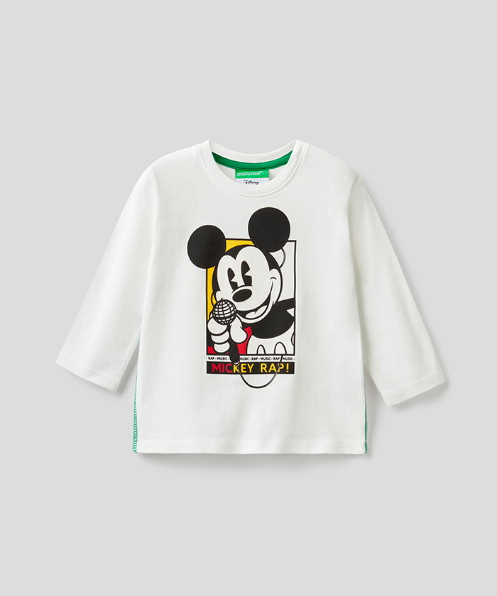 Disney ディズニー コラボ キッズミッキーマウスプリント長袖tシャツ カットソーb ボーイズ ベネトン オンラインストア Benetton公式通販