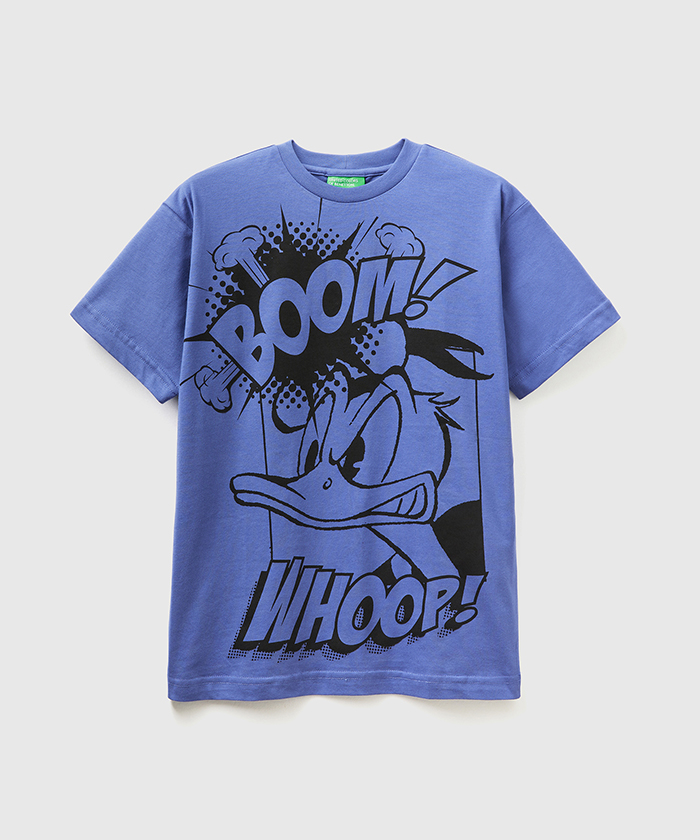 【Disney（ディズニー）コラボ】キッズドナルドダックビッグプリント半袖Tシャツ・カットソーB