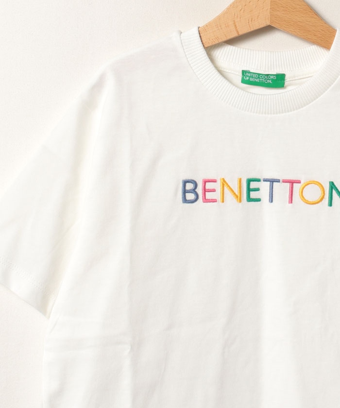 ベネトン UNITED COLORS OF BENETTON 刺繍ロゴ 半袖Tシャツ-